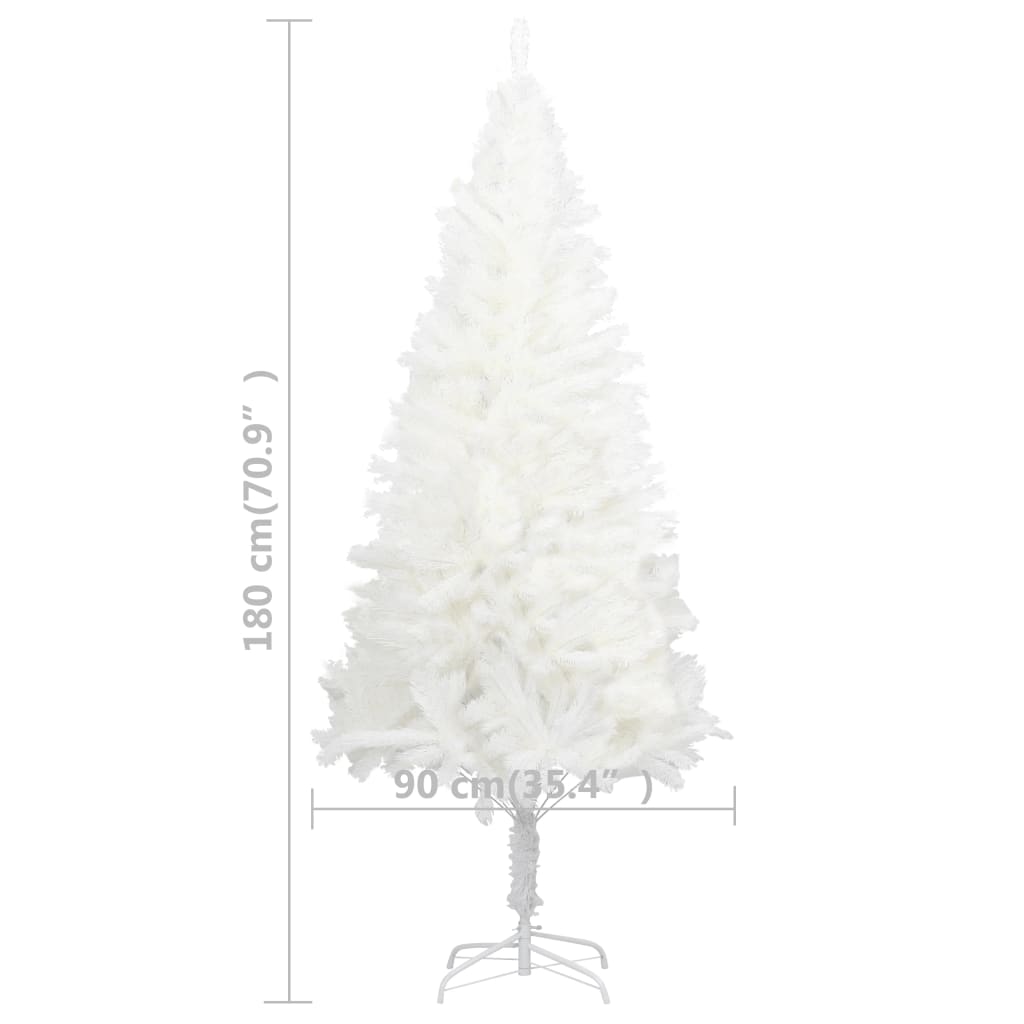 vidaXL Árvore de Natal artificial agulhas realistas 180 cm branco