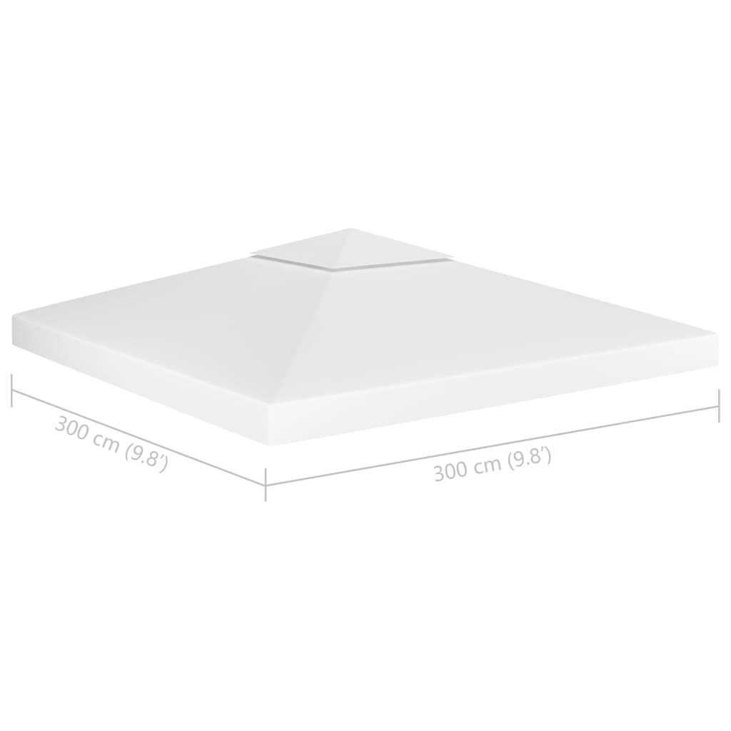 vidaXL Cobertura de gazebo com 2 camadas 310 g/m² 3x3 m branco