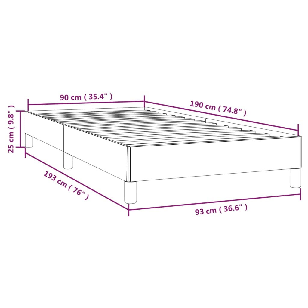 vidaXL Estrutura de cama 90x190 cm tecido cinza-acastanhado