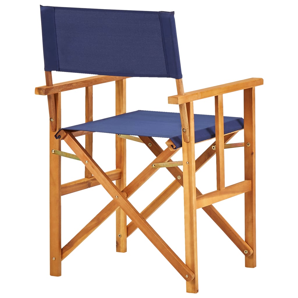 vidaXL Cadeiras de realizador 2 pcs madeira de acácia maciça azul