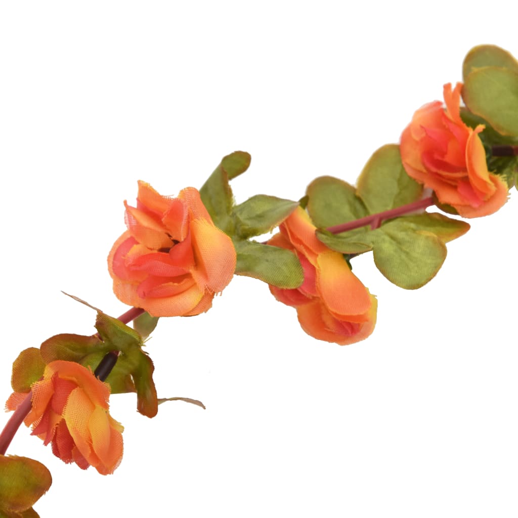 vidaXL Grinaldas de flores artificiais 6 pcs 250 cm laranja