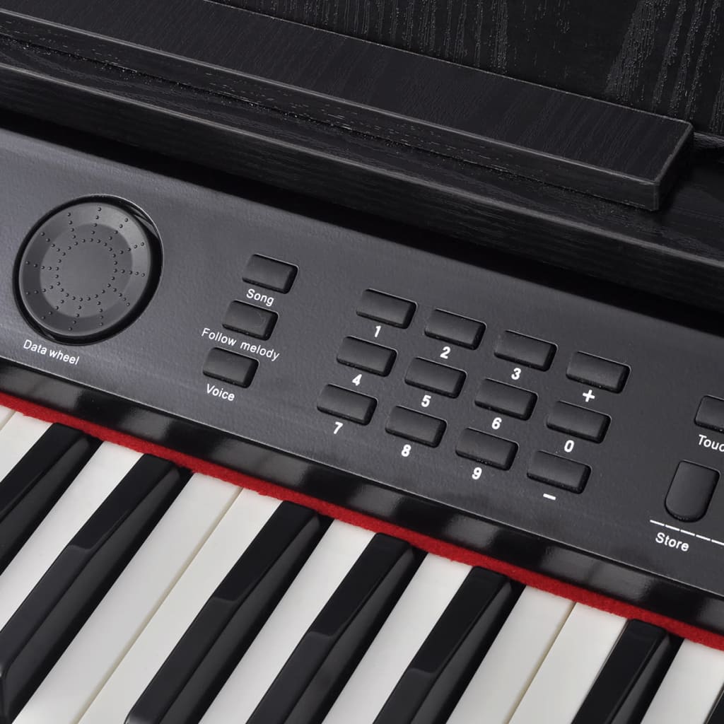 vidaXL Piano digital de 88 teclas com pedais, placa de melamina preta