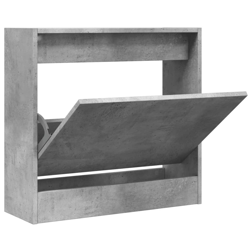 vidaXL Sapateira 60x21x57 cm derivados de madeira cinzento cimento