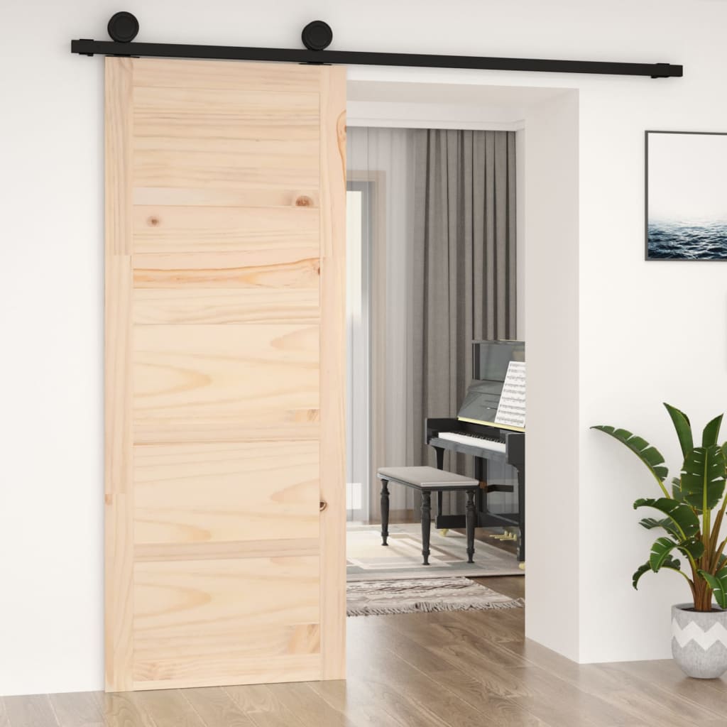 vidaXL Porta de celeiro 80x1,8x204,5 cm madeira de pinho maciça