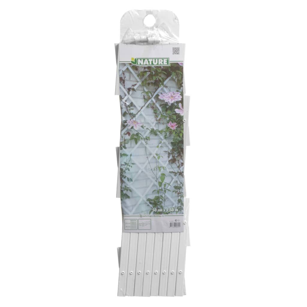 Nature Treliça de jardim 100x200 cm PVC branco 6040703