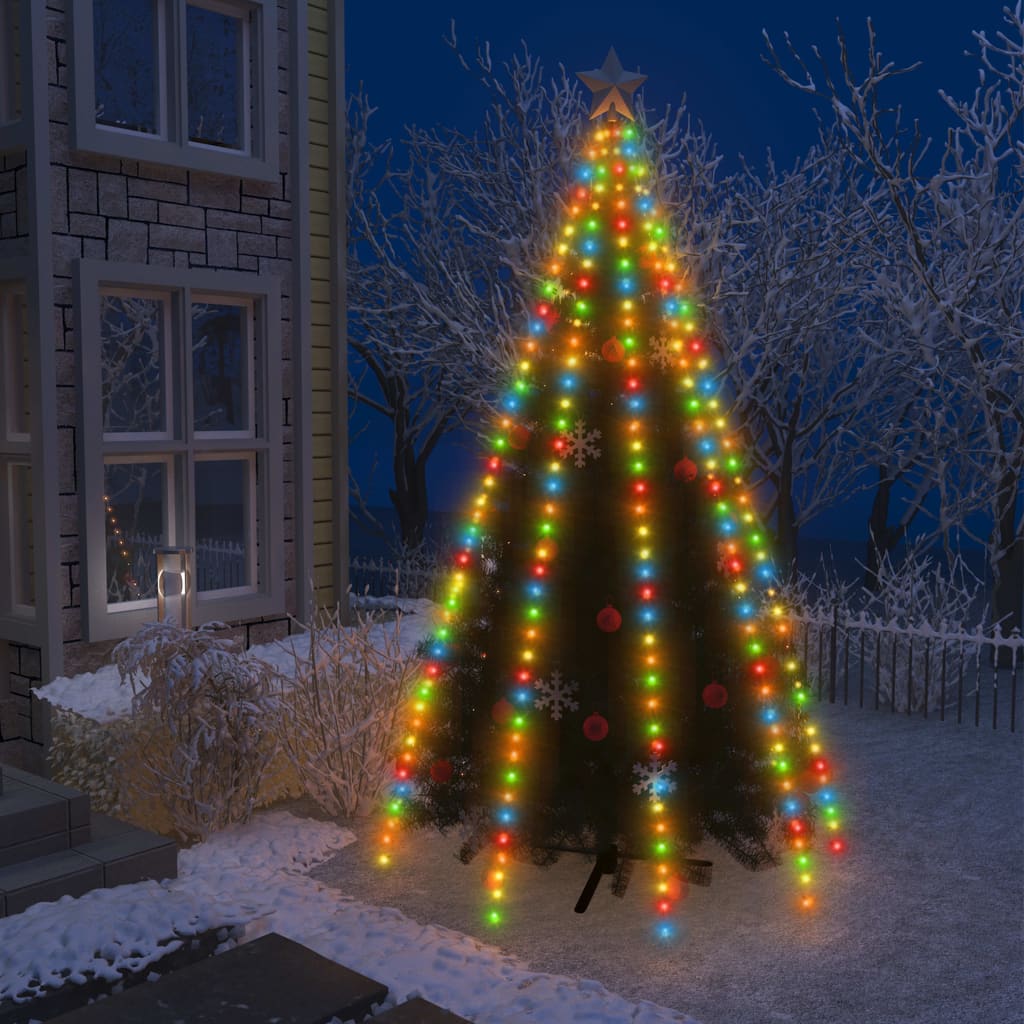 vidaXL Cordão de luzes árvore de Natal 400 luzes LED 400 cm colorido