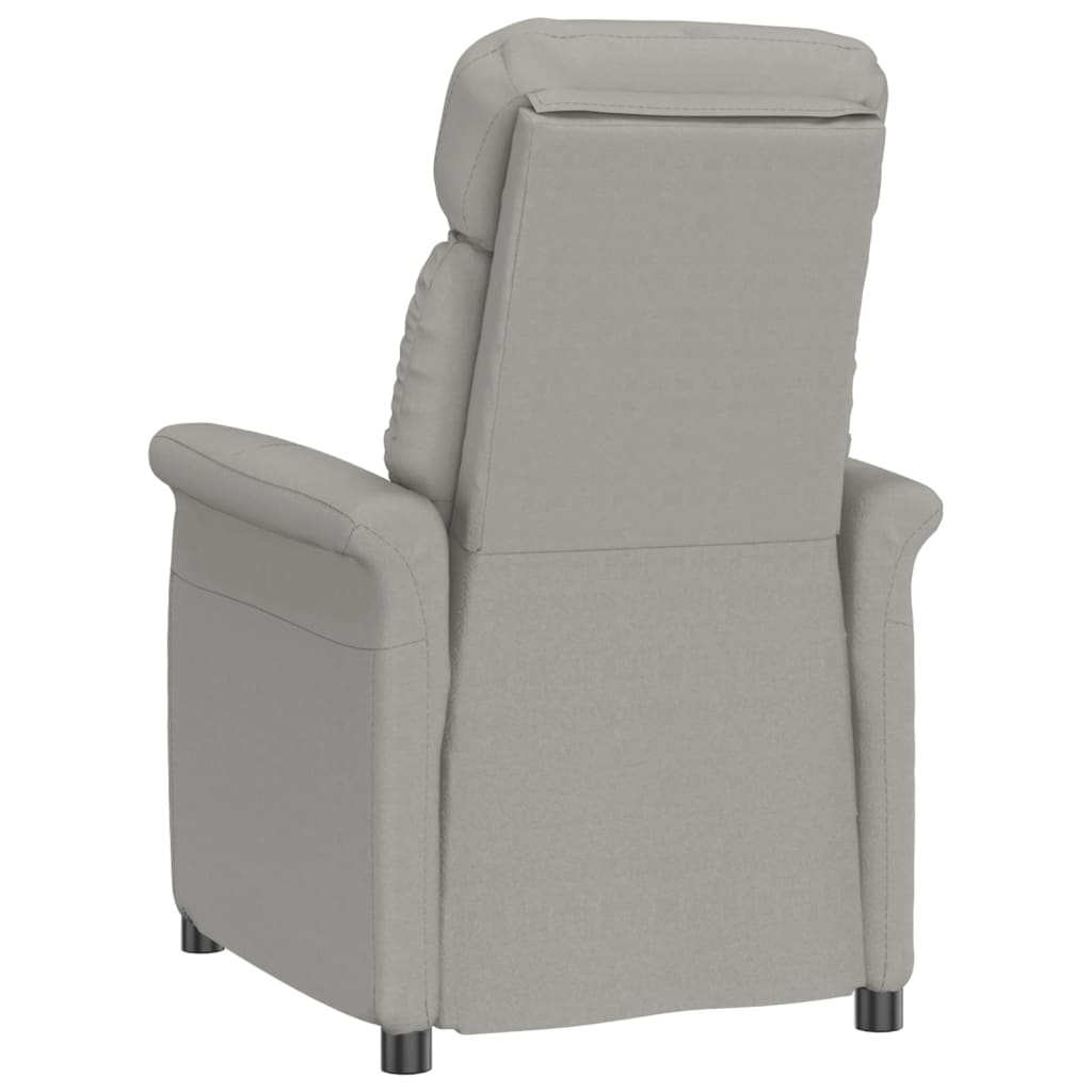 vidaXL Cadeira reclinável camurça artificial cinzento-claro