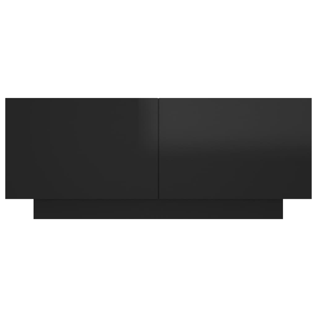 vidaXL Mesa de cabeceira 100x35x40 cm contraplacado preto brilhante