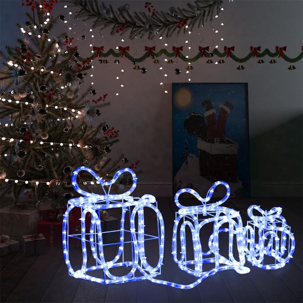 vidaXL Caixas presente de Natal com 180 luzes LED interior/exterior