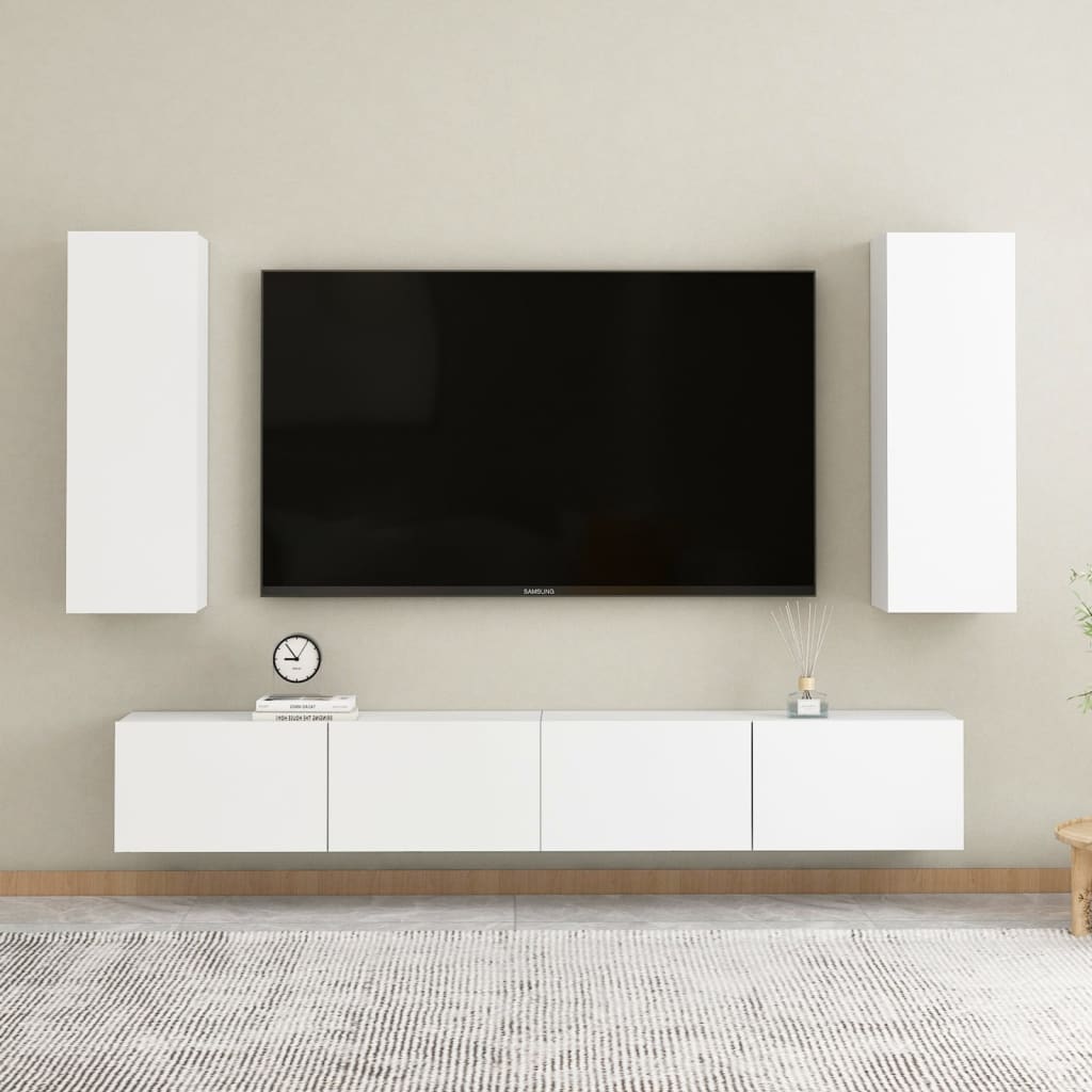 vidaXL Móvel de TV 30,5x30x90 cm contraplacado branco