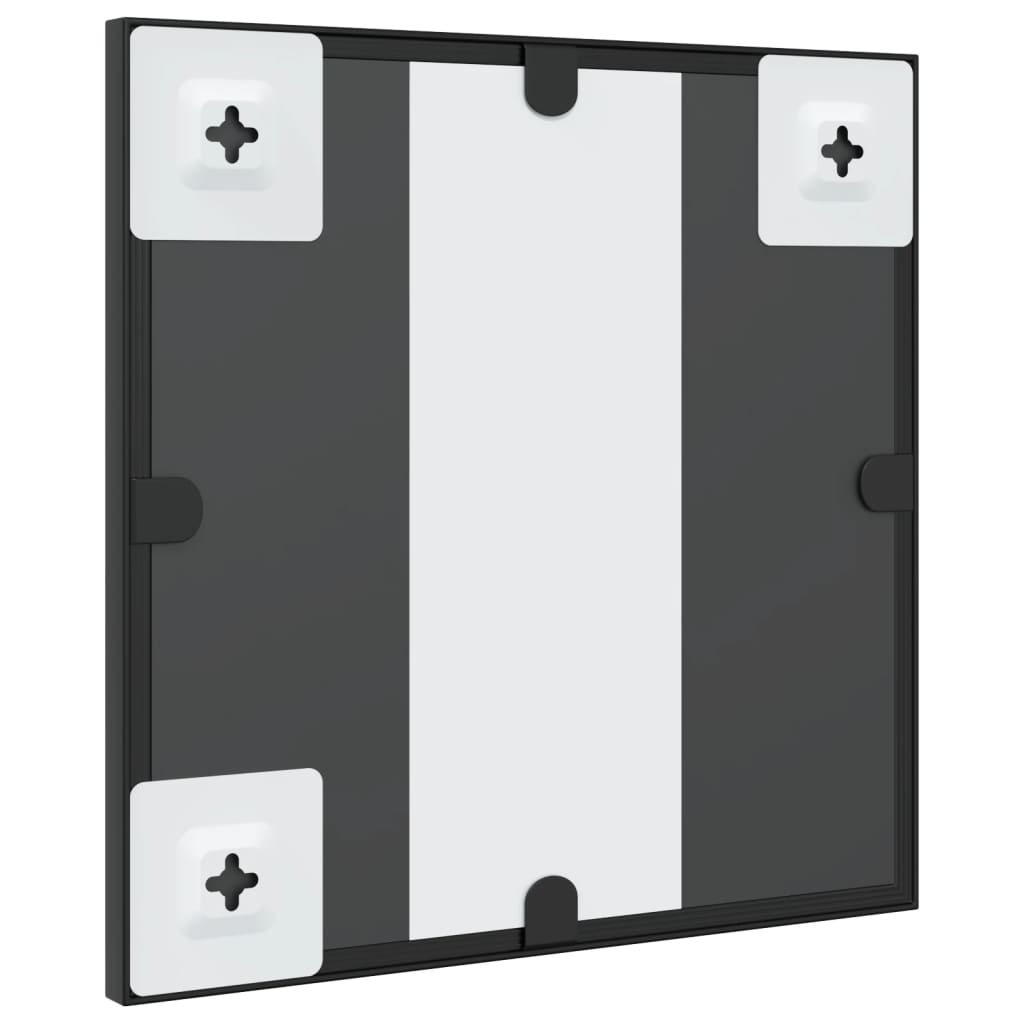 vidaXL Espelho de parede quadrado 30x30 cm ferro preto