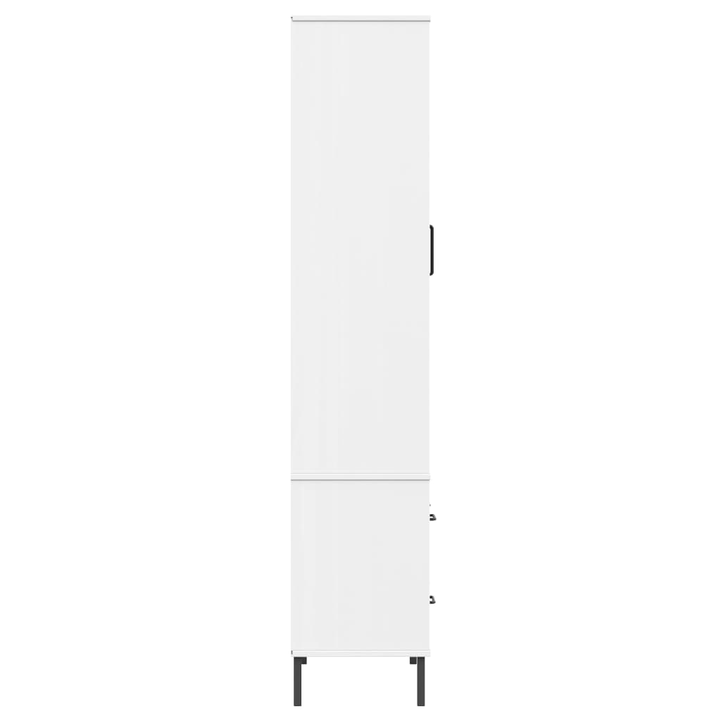 vidaXL Estante c/ pernas metal 85x35x172,5 cm madeira OSLO branco