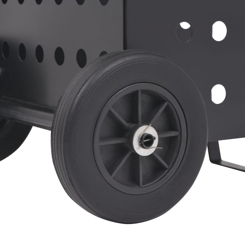 vidaXL Carrinho para lenha com rodas em plástico 36x42x105 cm