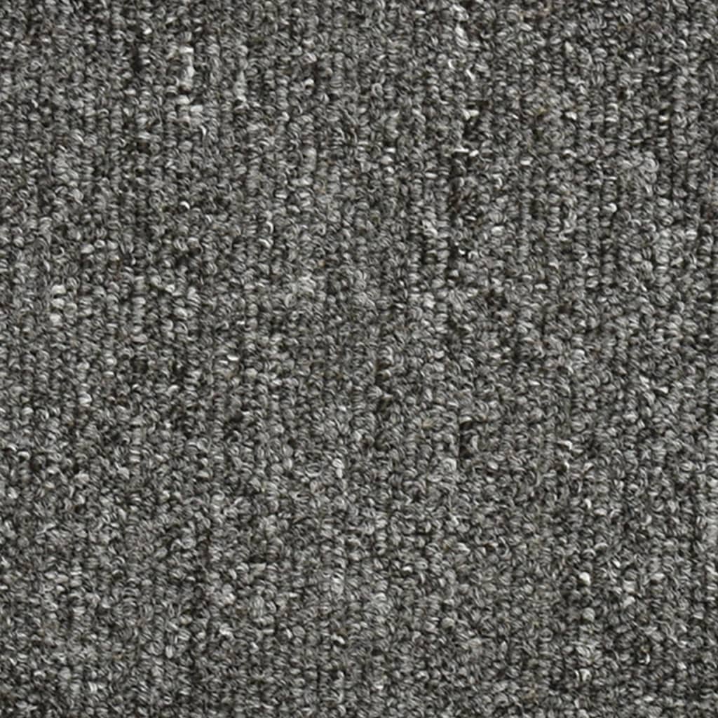 vidaXL Tapete/carpete para degraus 15 pcs 56x17x3 cm cinza-escuro