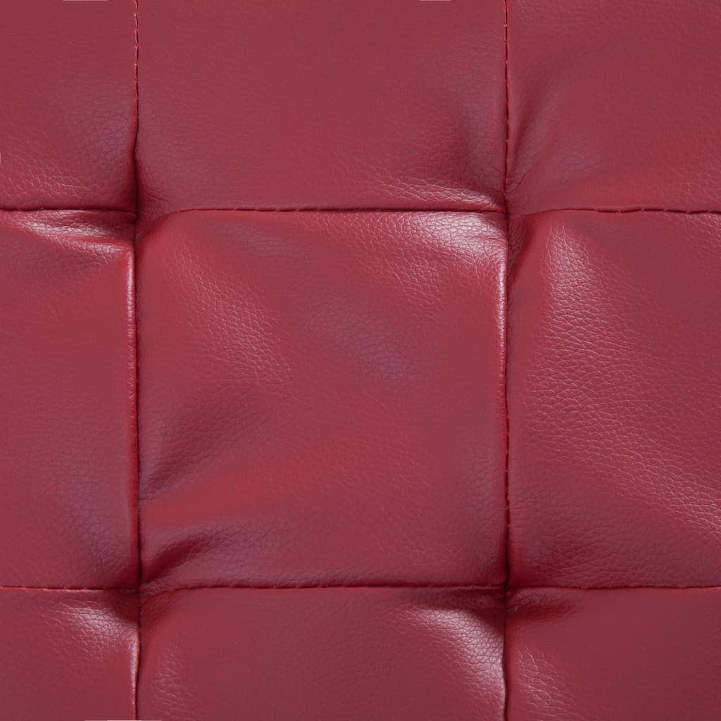 vidaXL Banco de arrumação 87,5 cm couro artificial vermelho tinto