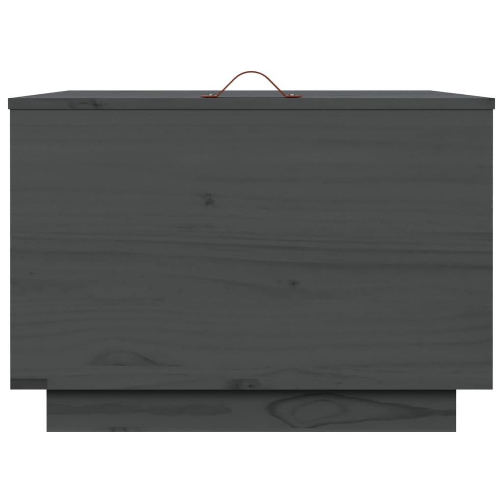 vidaXL Caixas de arrumação com tampas 3 pcs pinho maciço cinza