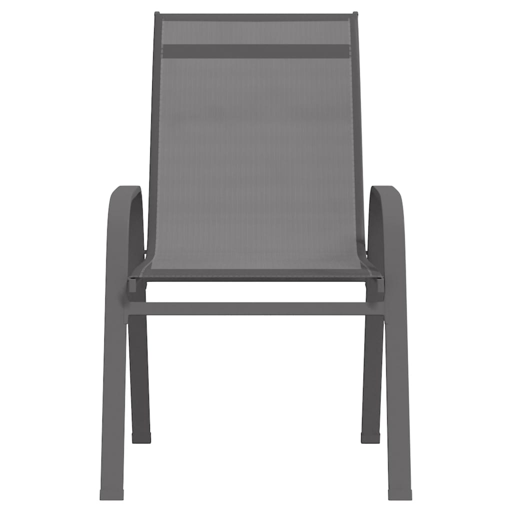 vidaXL Cadeiras de jardim empilháveis 2 pcs textilene cinzento