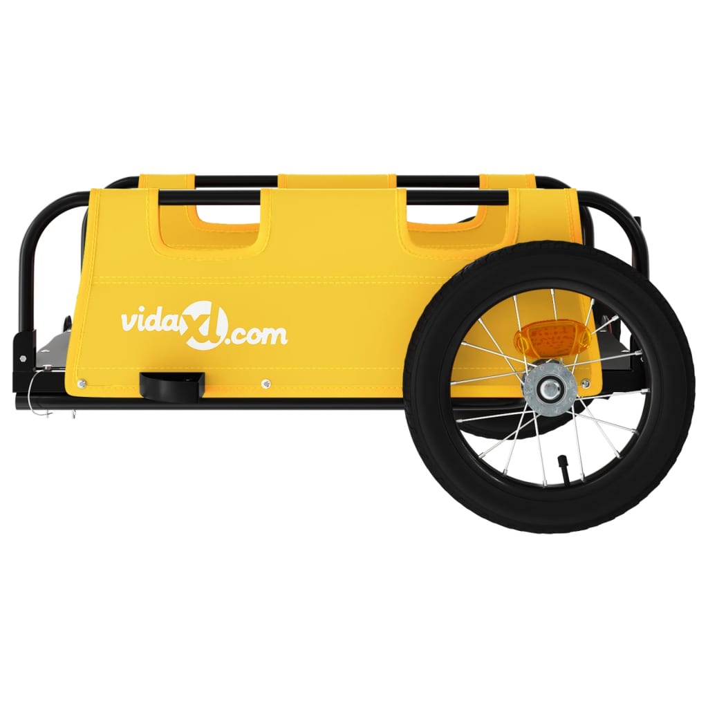 vidaXL Reboque de bicicleta tecido oxford/ferro amarelo