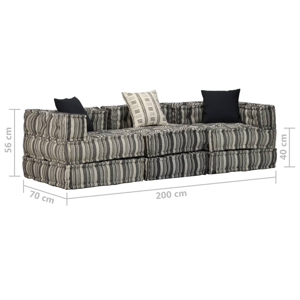 vidaXL Conjunto de sofás modulares 12 pcs tecido às riscas