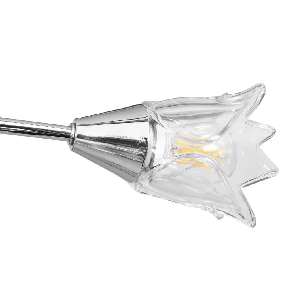 vidaXL Candeeiro de teto c/ abajures de vidro tulipa 5 lâmpadas E14