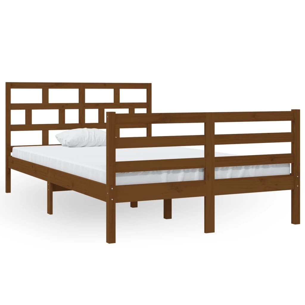 vidaXL Estrutura cama 120x200 cm madeira de pinho maciça castanho-mel