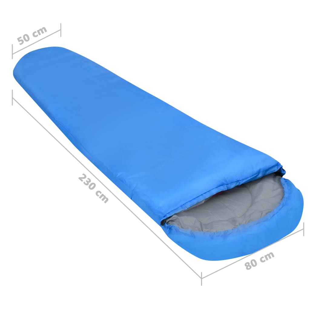 vidaXL Sacos-cama leves 2 pcs 15 ℃ 850 g azul