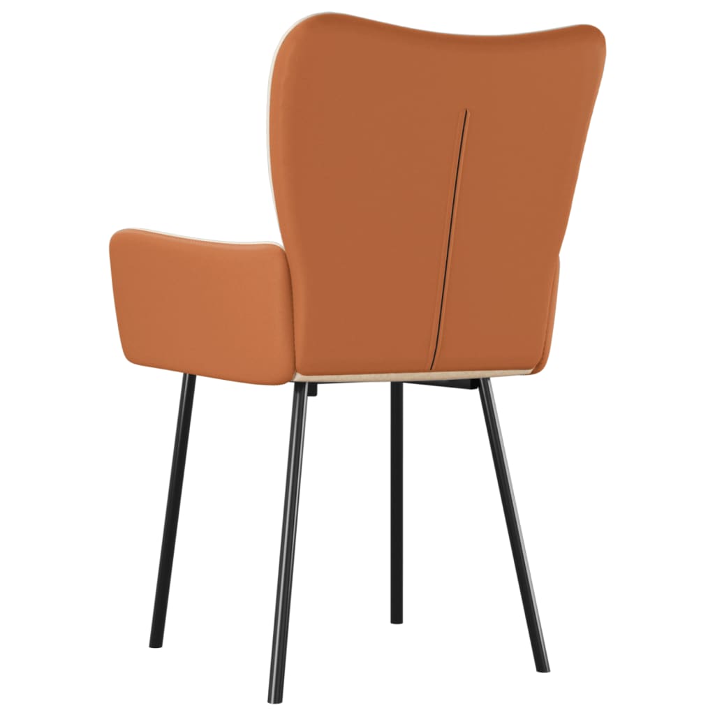 vidaXL Cadeiras de jantar 2 pcs tecido/couro artificial cor creme