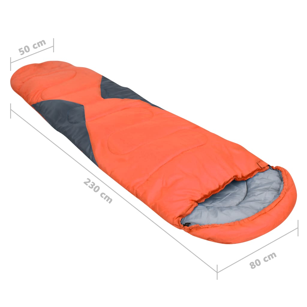 vidaXL Saco-cama 5 ℃ 1400 g laranja