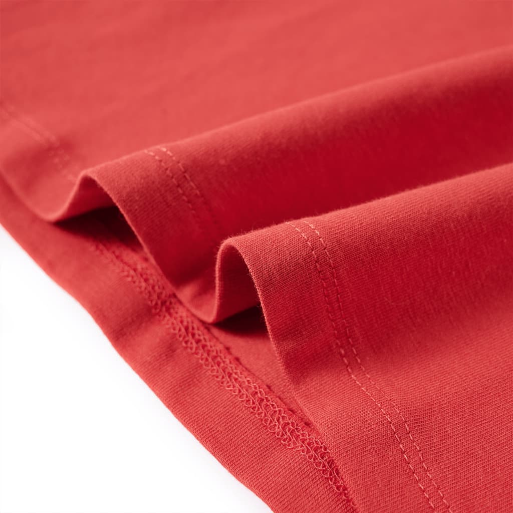 T-shirt de manga comprida para criança vermelho-queimado 92