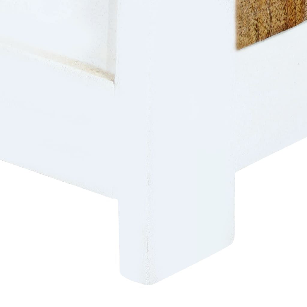 vidaXL Armário alto mangueira maciça 40x30x128 cm branco e castanho