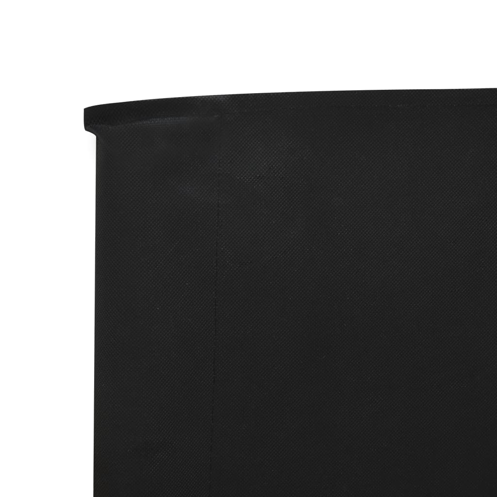 vidaXL Para-vento com 5 painéis em tecido 600x80 cm preto