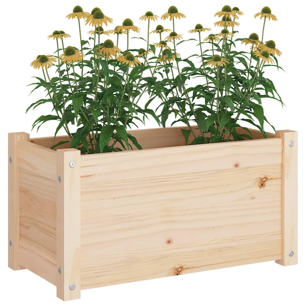 vidaXL Vaso/floreira de jardim 60x31x31 cm madeira de pinho maciça