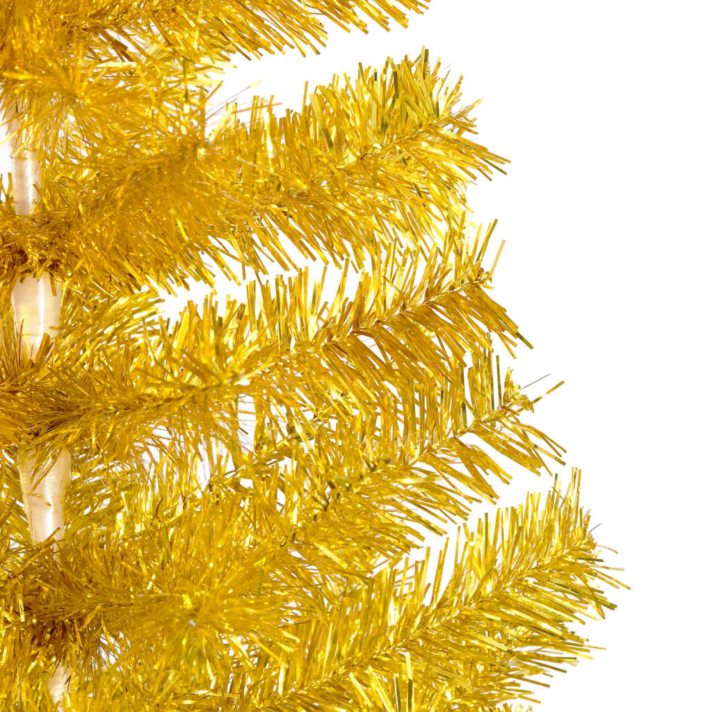 vidaXL Árvore Natal artificial pré-iluminada c/bolas 210cm PET dourado