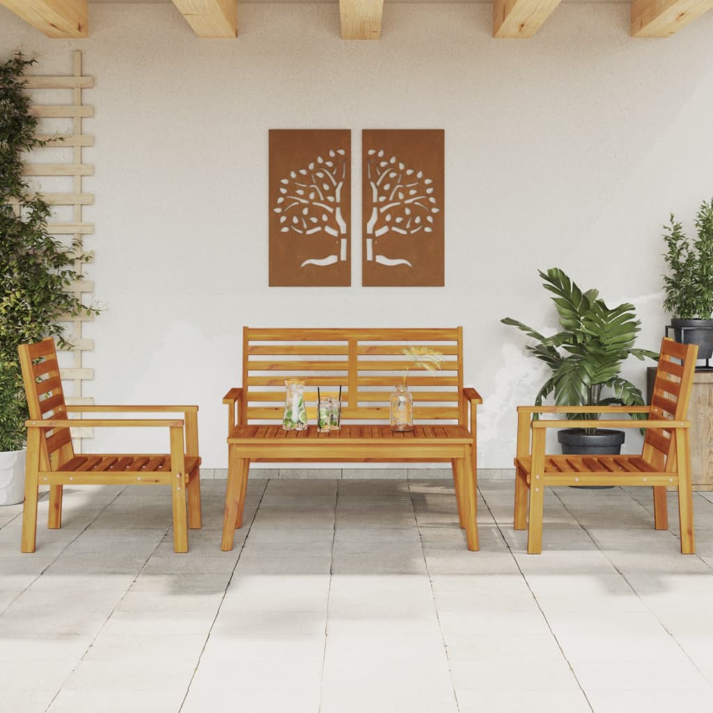 vidaXL 4 pcs conjunto lounge de jardim madeira de acácia maciça