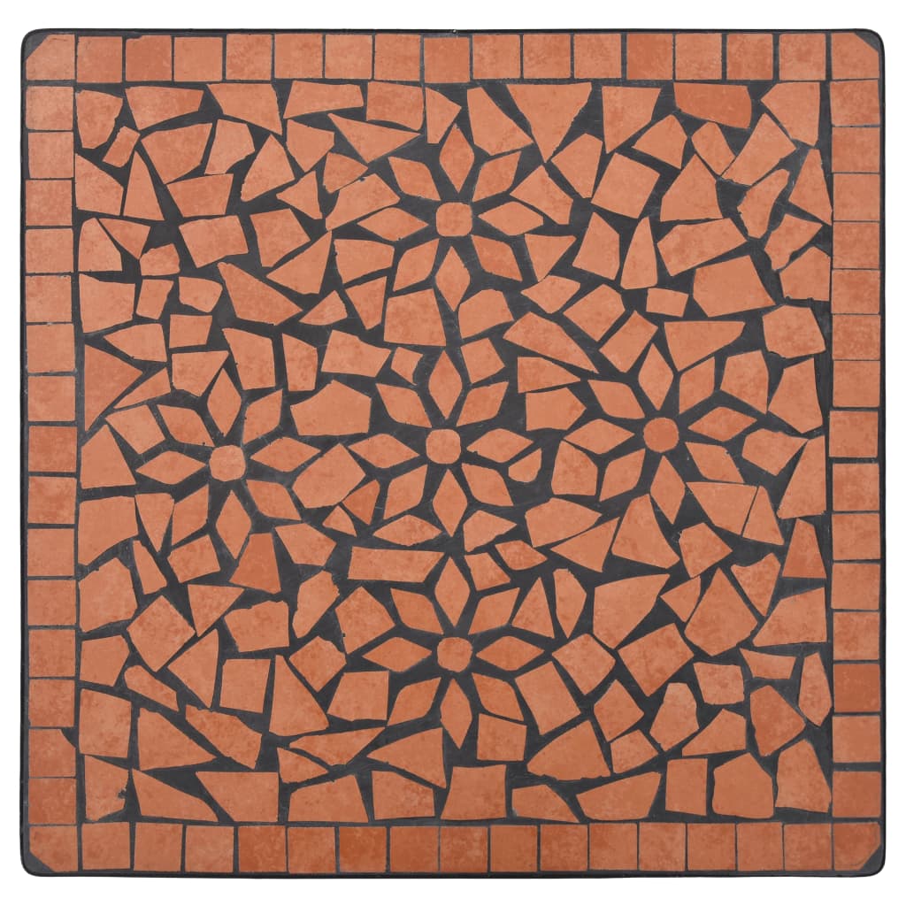 vidaXL Mesa bistrô em mosaico 60 cm cerâmica terracota