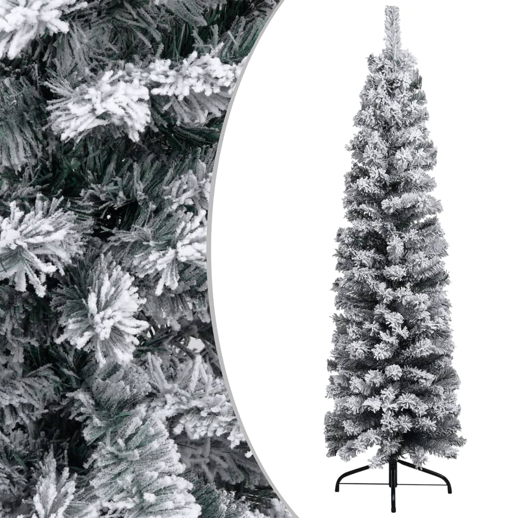 vidaXL Árvore de Natal fina pré-iluminada com bolas 120 cm PVC verde
