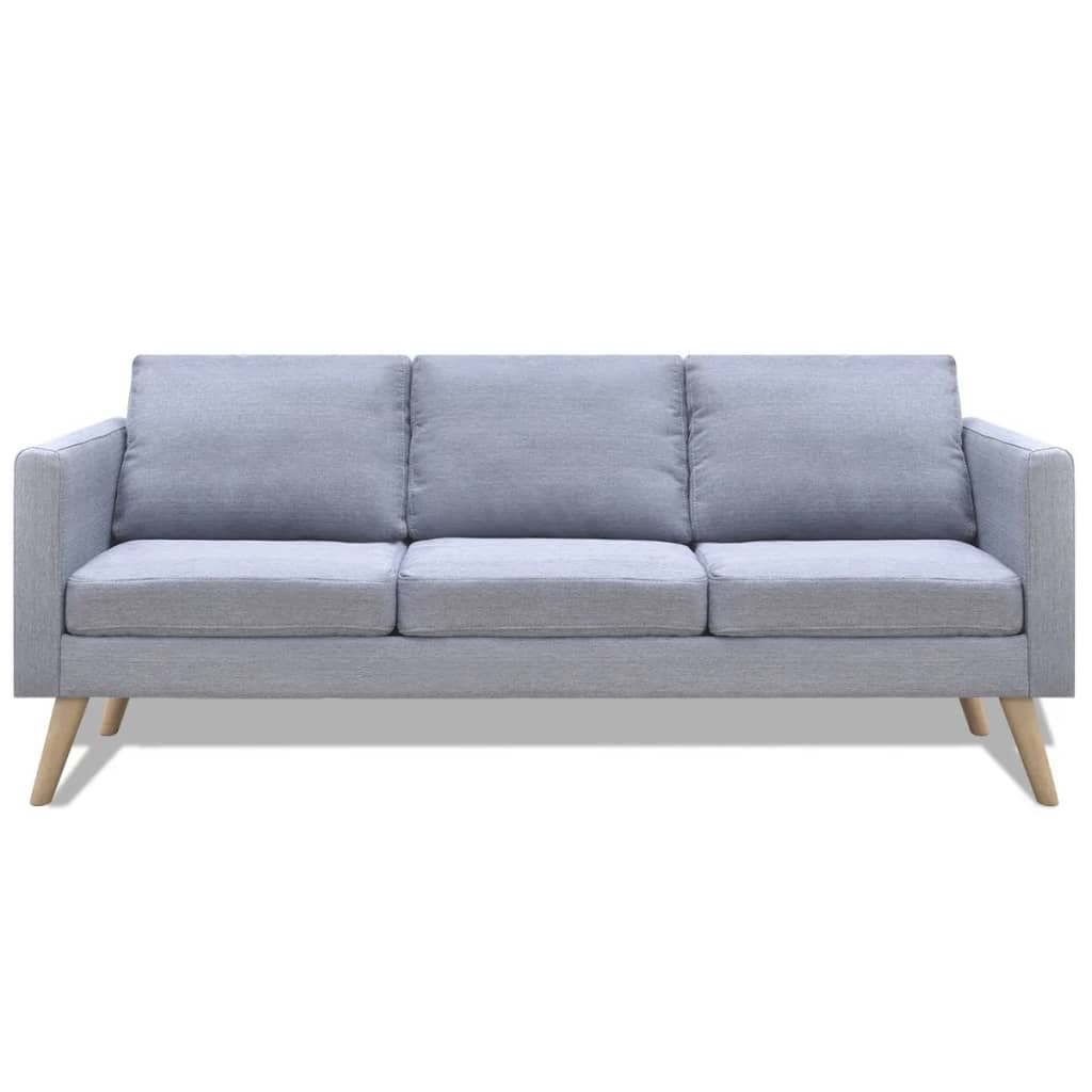 vidaXL Conjunto de sofás de 2 lugares e 3 lugares tecido cinza claro
