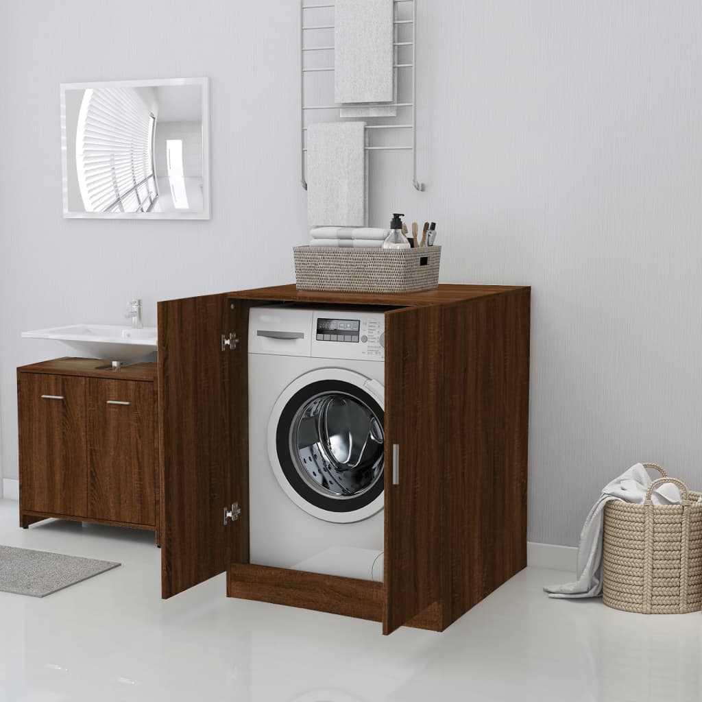 idaXL Armário máquina lavar roupa 71x71,5x91,5 cm carvalho castanho