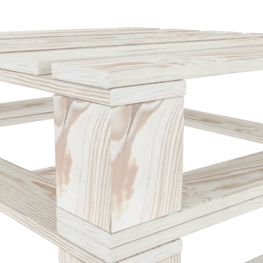 vidaXL Mesa de paletes para jardim madeira branco