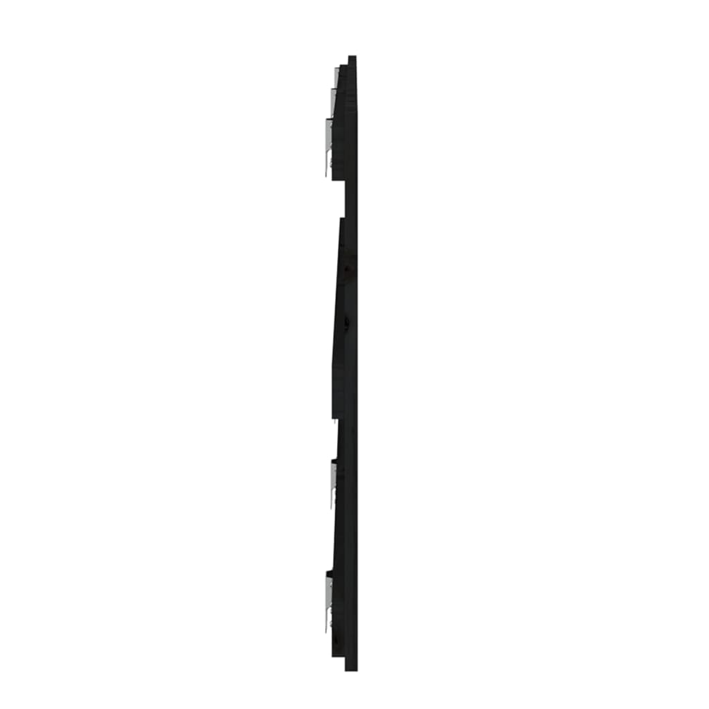 vidaXL Cabeceira de parede 185x3x60 cm madeira de pinho maciça preto