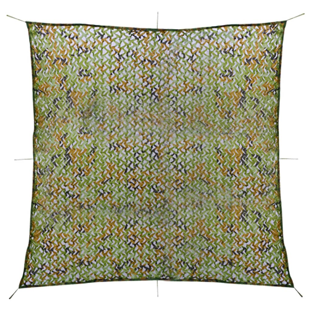 vidaXL Rede de camuflagem com saco de armazenamento 5x5 m verde