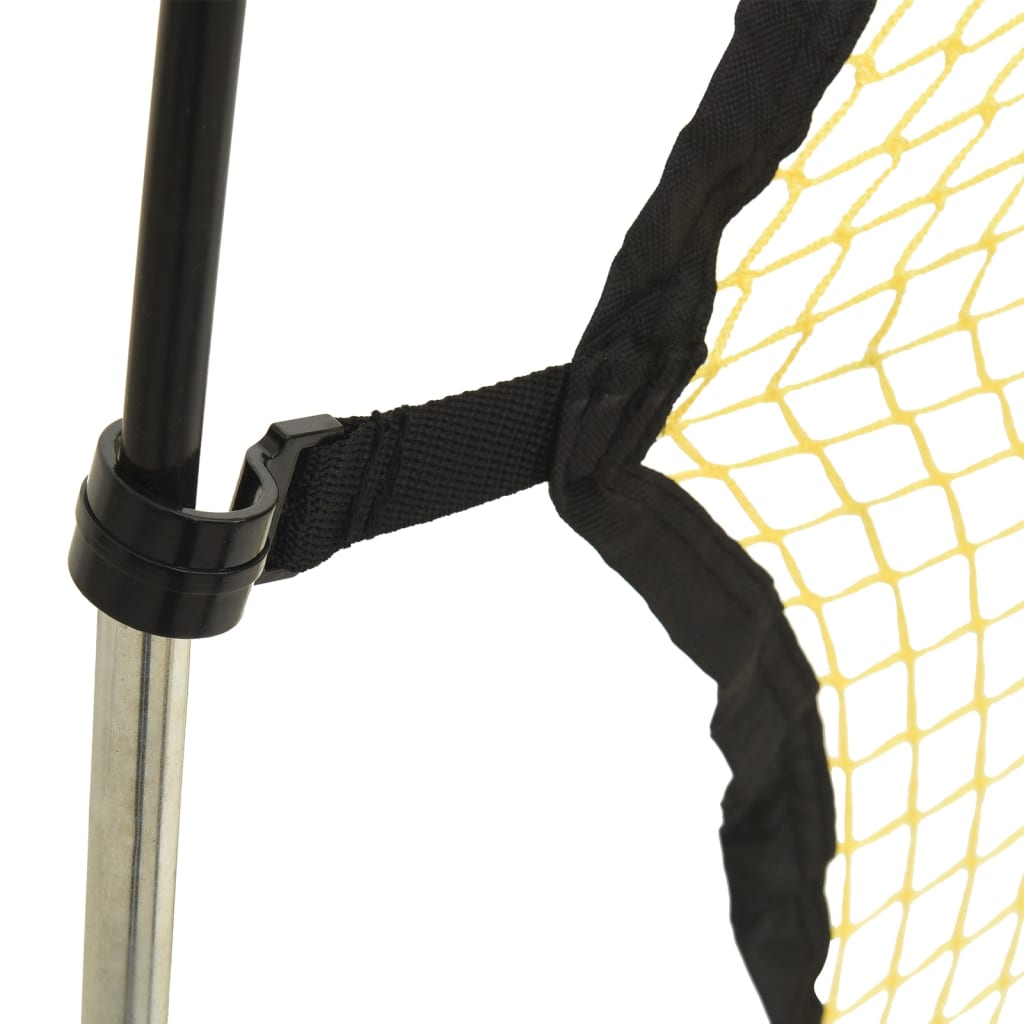 vidaXL Rede de ressalto futebol 183x85x120 cm poliéster preto/amarelo