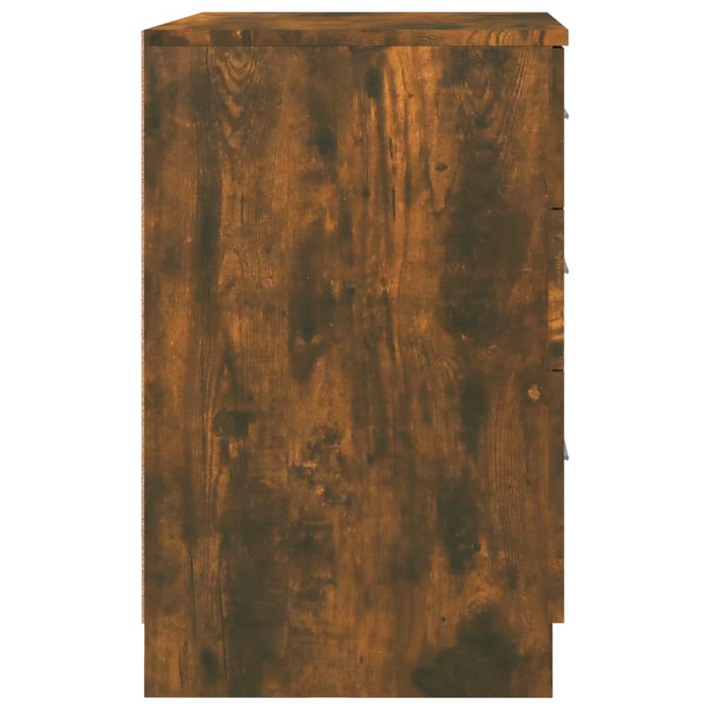 vidaXL Mesa cabeceira 40x40x63 cm derivados de madeira carvalho fumado