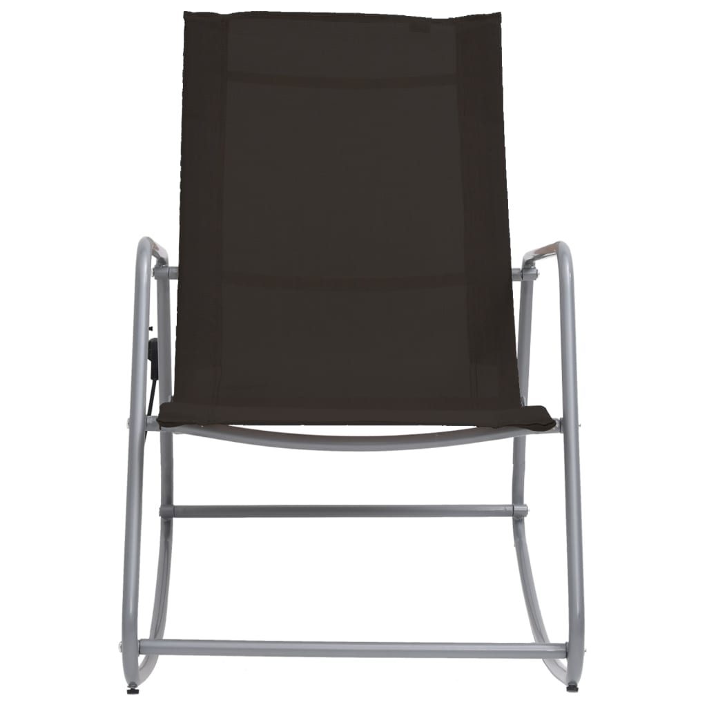 vidaXL Cadeira de baloiço para jardim 95x54x85 cm textilene preto