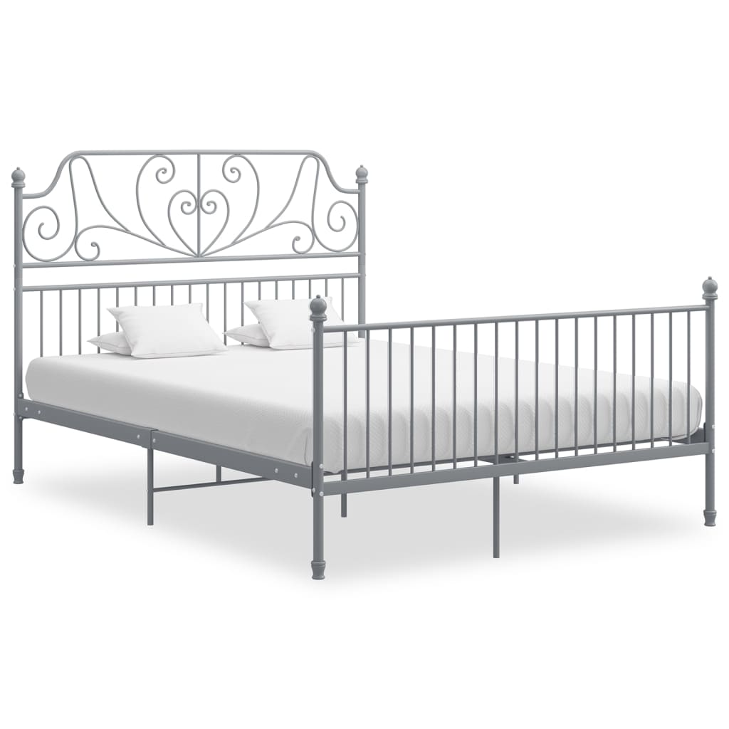 vidaXL Estrutura de cama metal 160x200 cm cinzento
