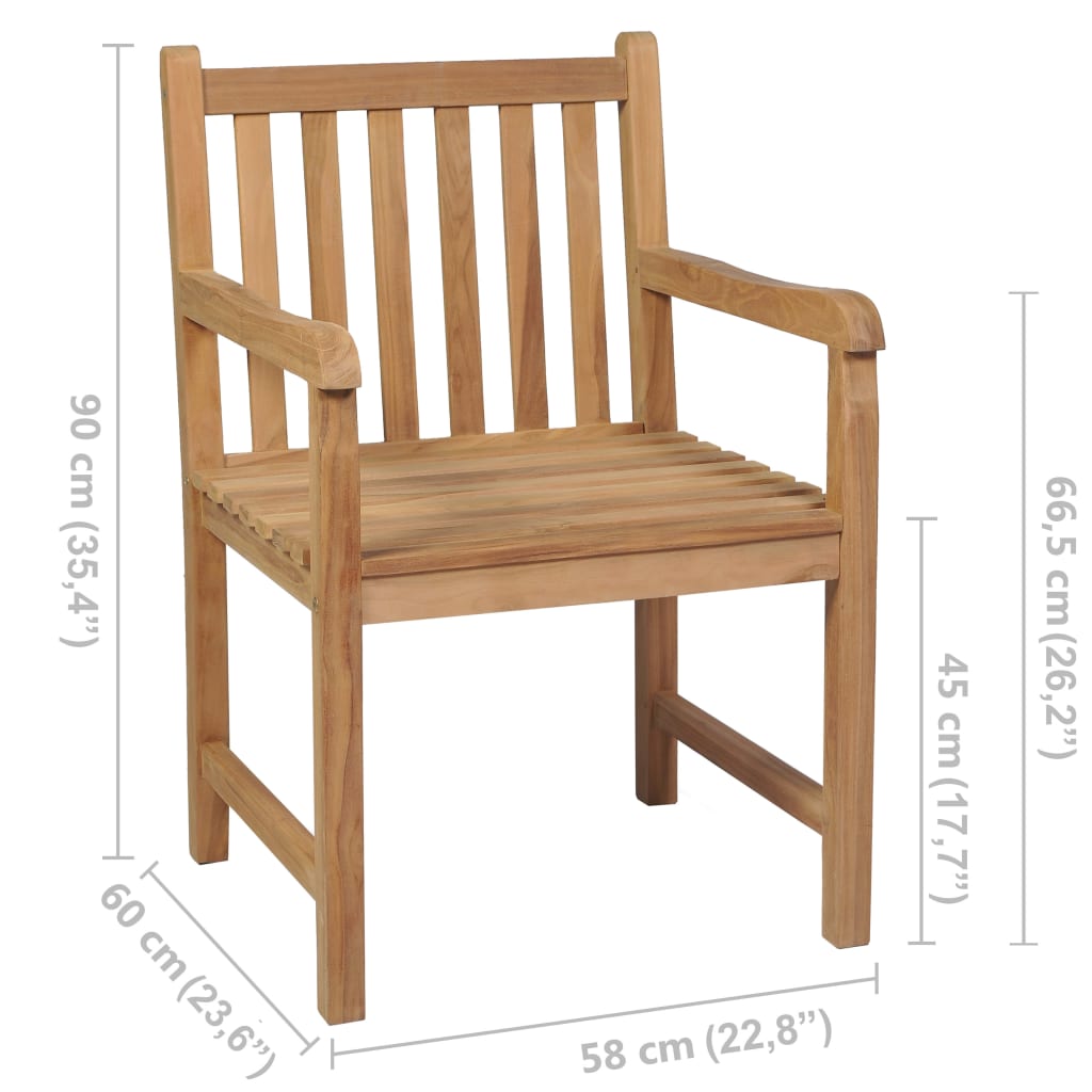 vidaXL Cadeiras de exterior 4 pcs madeira de teca maciça