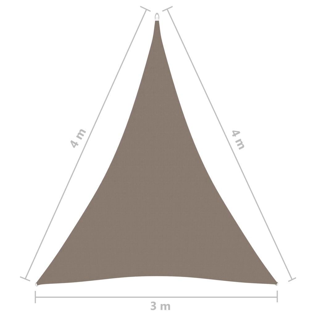 vidaXL Para-sol vela tecido oxford triangular 3x4x4 m cinza-acast.