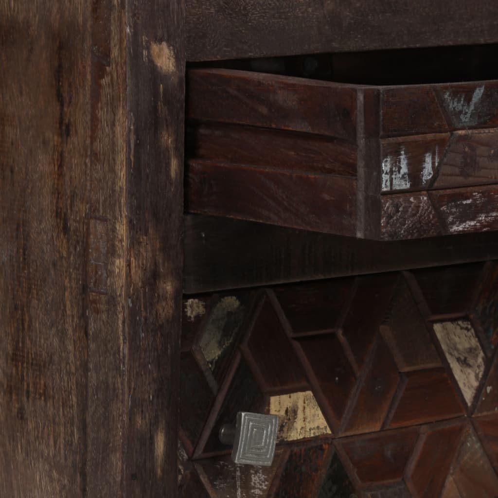 vidaXL Mesa de cabeceira em madeira recuperada maciça 40x30x50 cm