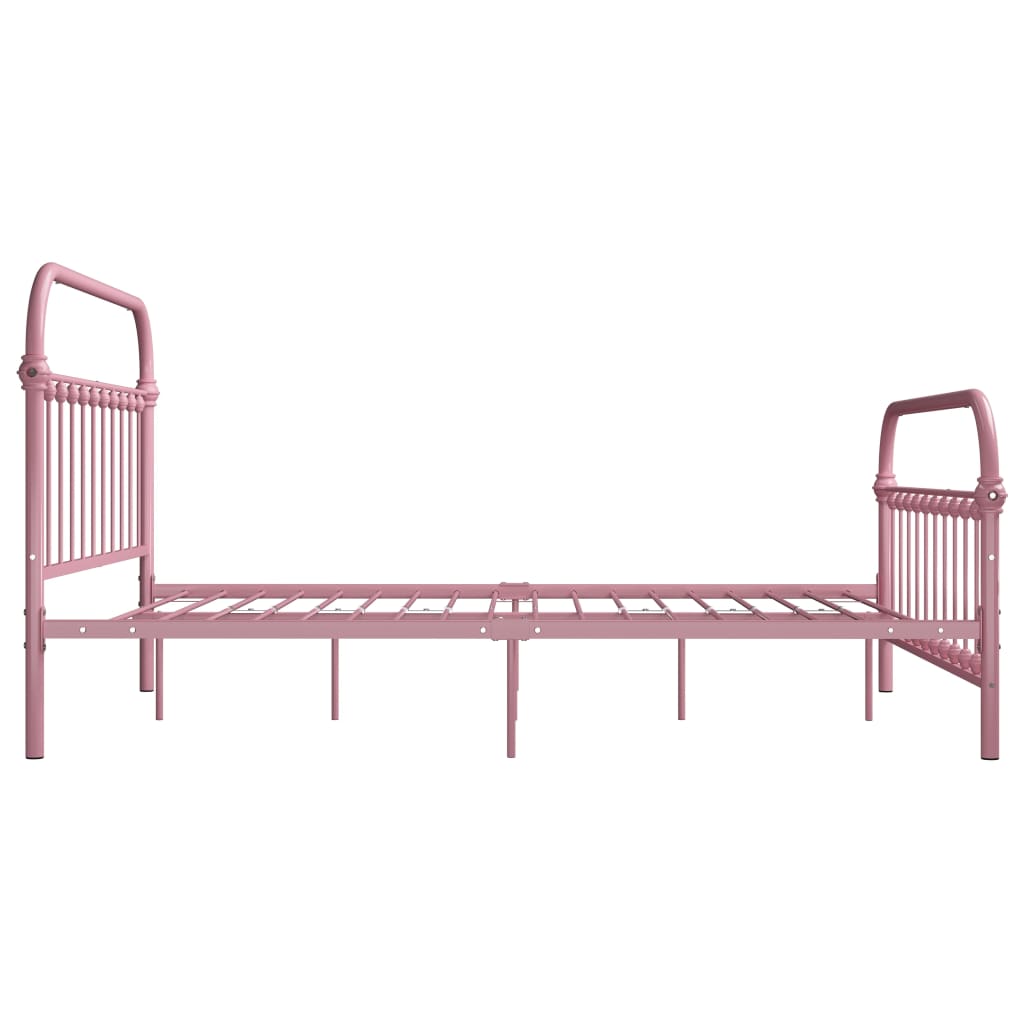 vidaXL Estrutura de cama 120x200 cm metal rosa