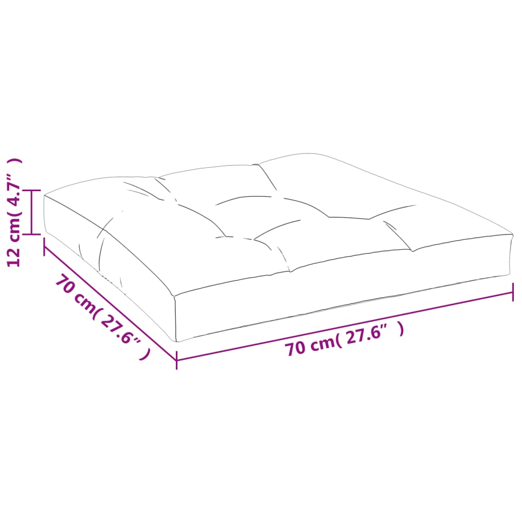 vidaXL Almofadão para sofá de paletes 70x70x12 cm tecido antracite